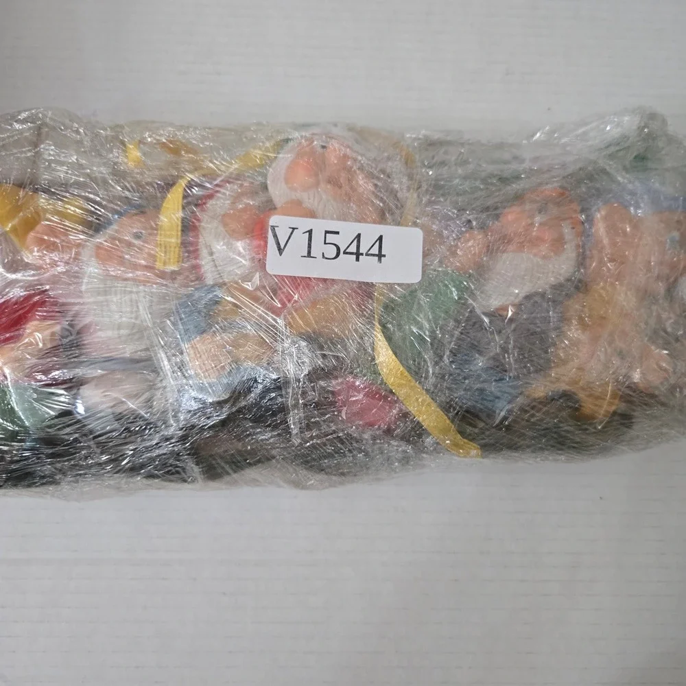 Vintage Disney Snow White Seven Dwarfs Vinyl Squeak Toy Set Complete with Bag